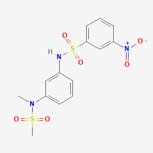 molecular formula C14H15N3O6S2 B4151229 N-{3-[methyl(methylsulfonyl)amino]phenyl}-3-nitrobenzenesulfonamide 