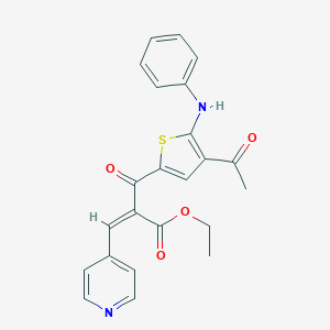 molecular formula C23H20N2O4S B415177 ethyl (Z)-2-(4-acetyl-5-anilinothiophene-2-carbonyl)-3-pyridin-4-ylprop-2-enoate 