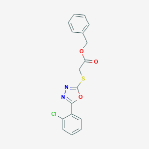 molecular formula C17H13ClN2O3S B415190 Benzyl 2-[[5-(2-chlorophenyl)-1,3,4-oxadiazol-2-yl]sulfanyl]acetate 