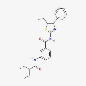 molecular formula C24H27N3O2S B4152344 N-(5-ETHYL-4-PHENYL-1,3-THIAZOL-2-YL)-3-(2-ETHYLBUTANAMIDO)BENZAMIDE 