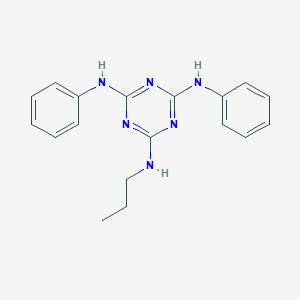 molecular formula C18H20N6 B415259 N~2~,N~4~-diphenyl-N~6~-propyl-1,3,5-triazine-2,4,6-triamine 