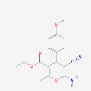 molecular formula C18H20N2O4 B415263 ethyl 6-amino-5-cyano-4-(4-ethoxyphenyl)-2-methyl-4H-pyran-3-carboxylate 