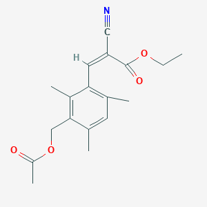 molecular formula C18H21NO4 B415264 Ethyl 3-{3-[(acetyloxy)methyl]-2,4,6-trimethylphenyl}-2-cyanoacrylate 