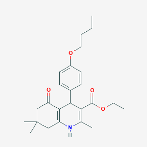 molecular formula C25H33NO4 B415266 Ethyl 4-(4-butoxyphenyl)-2,7,7-trimethyl-5-oxo-1,4,5,6,7,8-hexahydroquinoline-3-carboxylate 
