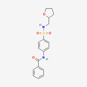 molecular formula C18H20N2O4S B4152759 N-{4-[(tetrahydrofuran-2-ylmethyl)sulfamoyl]phenyl}benzamide 