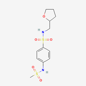 molecular formula C12H18N2O5S2 B4152851 4-[(methylsulfonyl)amino]-N-(tetrahydrofuran-2-ylmethyl)benzenesulfonamide 