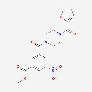 molecular formula C18H17N3O7 B4152983 METHYL 3-{[4-(2-FURYLCARBONYL)PIPERAZINO]CARBONYL}-5-NITROBENZOATE 