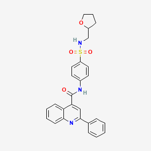 molecular formula C27H25N3O4S B4153024 N-[4-(oxolan-2-ylmethylsulfamoyl)phenyl]-2-phenylquinoline-4-carboxamide 