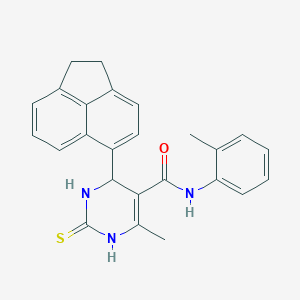 molecular formula C25H23N3OS B415303 4-(1,2-DIHYDROACENAPHTHYLEN-5-YL)-6-METHYL-N-(2-METHYLPHENYL)-2-SULFANYLIDENE-1,2,3,4-TETRAHYDROPYRIMIDINE-5-CARBOXAMIDE 