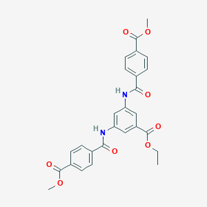 molecular formula C27H24N2O8 B415310 Ethyl 3,5-bis{[4-(methoxycarbonyl)benzoyl]amino}benzoate 