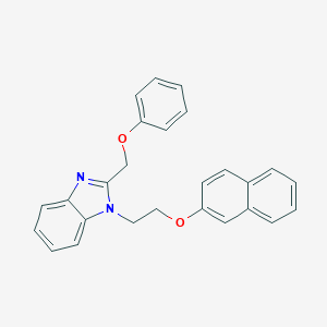 molecular formula C26H22N2O2 B415317 1-[2-(2-naphthyloxy)ethyl]-2-(phenoxymethyl)-1H-benzimidazole 