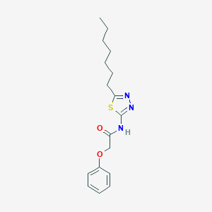 molecular formula C17H23N3O2S B415330 N-(5-heptyl-1,3,4-thiadiazol-2-yl)-2-phenoxyacetamide 