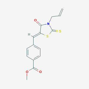 molecular formula C15H13NO3S2 B415349 Methyl 4-[(3-allyl-4-oxo-2-thioxo-1,3-thiazolidin-5-ylidene)methyl]benzoate 