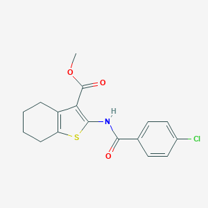 molecular formula C17H16ClNO3S B415383 Methyl 2-[(4-chlorobenzoyl)amino]-4,5,6,7-tetrahydro-1-benzothiophene-3-carboxylate CAS No. 301319-86-8