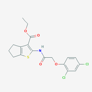 molecular formula C18H17Cl2NO4S B415387 ethyl 2-{[(2,4-dichlorophenoxy)acetyl]amino}-5,6-dihydro-4H-cyclopenta[b]thiophene-3-carboxylate CAS No. 300828-77-7