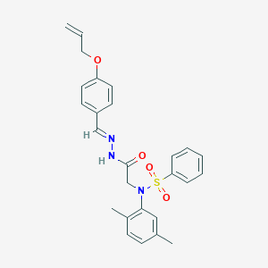 molecular formula C26H27N3O4S B415417 N-(2-{2-[4-(allyloxy)benzylidene]hydrazino}-2-oxoethyl)-N-(2,5-dimethylphenyl)benzenesulfonamide 