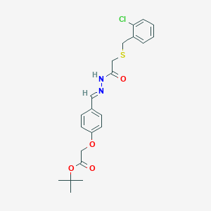 molecular formula C22H25ClN2O4S B415425 Tert-butyl [4-(2-{[(2-chlorobenzyl)sulfanyl]acetyl}carbohydrazonoyl)phenoxy]acetate 