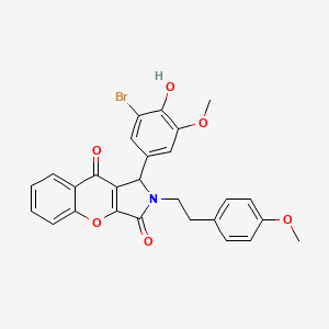 molecular formula C27H22BrNO6 B4154287 1-(3-bromo-4-hydroxy-5-methoxyphenyl)-2-[2-(4-methoxyphenyl)ethyl]-1,2-dihydrochromeno[2,3-c]pyrrole-3,9-dione 