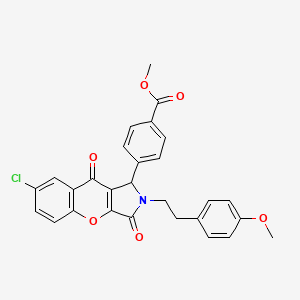 molecular formula C28H22ClNO6 B4154316 methyl 4-{7-chloro-2-[2-(4-methoxyphenyl)ethyl]-3,9-dioxo-1,2,3,9-tetrahydrochromeno[2,3-c]pyrrol-1-yl}benzoate 
