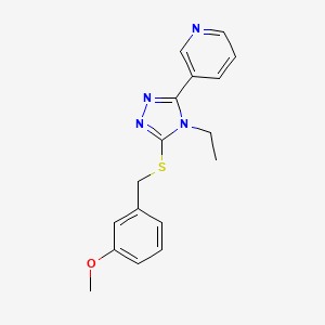 molecular formula C17H18N4OS B4154355 3-[4-Ethyl-5-[(3-methoxyphenyl)methylsulfanyl]-1,2,4-triazol-3-yl]pyridine 