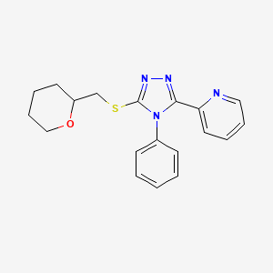 molecular formula C19H20N4OS B4154374 2-[5-(Oxan-2-ylmethylsulfanyl)-4-phenyl-1,2,4-triazol-3-yl]pyridine 