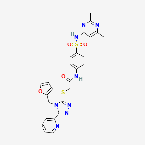 molecular formula C26H24N8O4S2 B4154381 N-[4-[(2,6-dimethylpyrimidin-4-yl)sulfamoyl]phenyl]-2-[[4-(furan-2-ylmethyl)-5-pyridin-2-yl-1,2,4-triazol-3-yl]sulfanyl]acetamide 