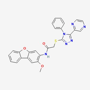 molecular formula C27H20N6O3S B4154403 N-(2-methoxydibenzo[b,d]furan-3-yl)-2-{[4-phenyl-5-(2-pyrazinyl)-4H-1,2,4-triazol-3-yl]thio}acetamide 