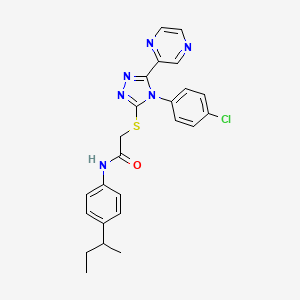 molecular formula C24H23ClN6OS B4154416 N-(4-butan-2-ylphenyl)-2-[[4-(4-chlorophenyl)-5-pyrazin-2-yl-1,2,4-triazol-3-yl]sulfanyl]acetamide 