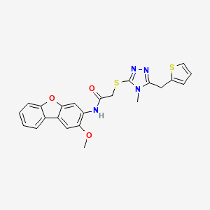molecular formula C23H20N4O3S2 B4154448 N-(2-methoxydibenzo[b,d]furan-3-yl)-2-{[4-methyl-5-(2-thienylmethyl)-4H-1,2,4-triazol-3-yl]thio}acetamide 