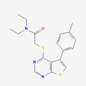 molecular formula C19H21N3OS2 B4154461 N,N-diethyl-2-{[5-(4-methylphenyl)thieno[2,3-d]pyrimidin-4-yl]sulfanyl}acetamide 