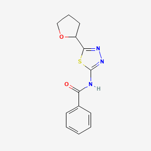 molecular formula C13H13N3O2S B4154645 N-[(2E)-5-(tetrahydrofuran-2-yl)-1,3,4-thiadiazol-2(3H)-ylidene]benzamide 