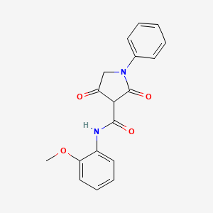 molecular formula C18H16N2O4 B4154757 N-(2-methoxyphenyl)-2,4-dioxo-1-phenyl-3-pyrrolidinecarboxamide 
