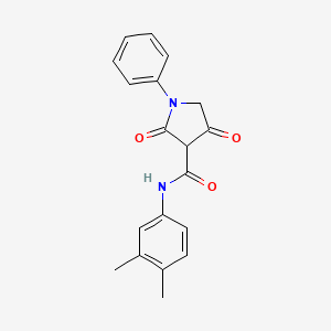 molecular formula C19H18N2O3 B4154773 N-(3,4-dimethylphenyl)-2,4-dioxo-1-phenyl-3-pyrrolidinecarboxamide 