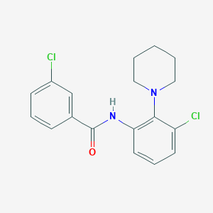 molecular formula C18H18Cl2N2O B4154835 3-chloro-N-[3-chloro-2-(1-piperidinyl)phenyl]benzamide 