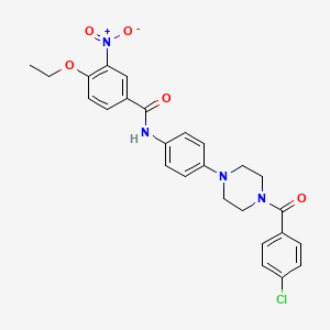 molecular formula C26H25ClN4O5 B4154932 N-{4-[4-(4-chlorobenzoyl)-1-piperazinyl]phenyl}-4-ethoxy-3-nitrobenzamide 