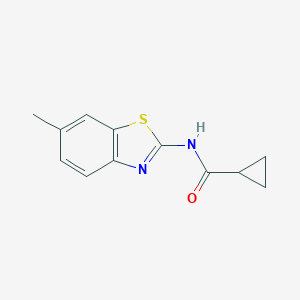 molecular formula C12H12N2OS B415505 N-(6-methyl-1,3-benzothiazol-2-yl)cyclopropanecarboxamide 