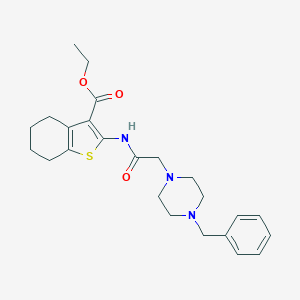 molecular formula C24H31N3O3S B415523 Ethyl 2-[[2-(4-benzylpiperazin-1-yl)acetyl]amino]-4,5,6,7-tetrahydro-1-benzothiophene-3-carboxylate CAS No. 309945-60-6
