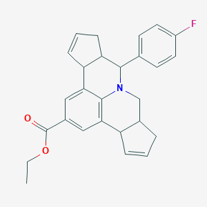 molecular formula C27H26FNO2 B415530 Ethyl 7-(4-fluorophenyl)-3b,6,6a,7,9,9a,10,12a-octahydrocyclopenta[c]cyclopenta[4,5]pyrido[3,2,1-ij]quinoline-2-carboxylate 
