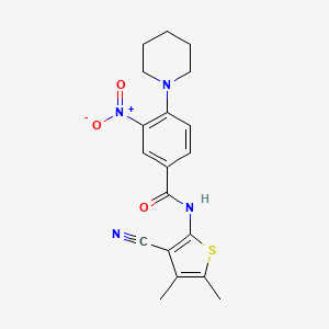 molecular formula C19H20N4O3S B4155333 N-(3-cyano-4,5-dimethyl-2-thienyl)-3-nitro-4-(1-piperidinyl)benzamide 