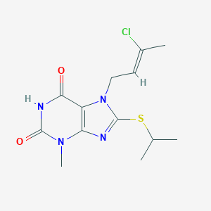 molecular formula C13H17ClN4O2S B415564 7-(3-chloro-2-butenyl)-8-(isopropylsulfanyl)-3-methyl-3,7-dihydro-1H-purine-2,6-dione CAS No. 1164492-73-2