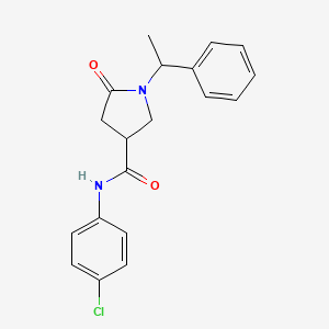molecular formula C19H19ClN2O2 B4156704 N-(4-chlorophenyl)-5-oxo-1-(1-phenylethyl)pyrrolidine-3-carboxamide 