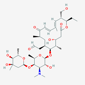 2-[(4R,5S,6S,7R,9R,11E,13E,15R,16R)-6-[(2R,3R,4R,5R,6R)-5-[(2S,4R,5S,6S)-4,5-dihydroxy-4,6-dimethyloxan-2-yl]oxy-4-(dimethylamino)-3-hydroxy-6-methyloxan-2-yl]oxy-16-ethyl-4-hydroxy-15-(hydroxymethyl)-5,9,13-trimethyl-2,10-dioxo-1-oxacyclohexadeca-11,13-dien-7-yl]acetaldehyde