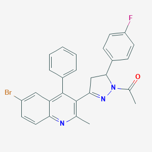 1-[5-(6-Bromo-2-methyl-4-phenylquinolin-3-yl)-3-(4-fluorophenyl)-3,4-dihydropyrazol-2-yl]ethanone