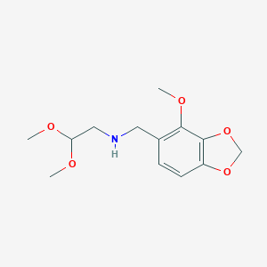 molecular formula C13H19NO5 B041578 2,2-dimethoxy-N-[(4-methoxy-1,3-benzodioxol-5-yl)methyl]ethanamine CAS No. 108460-85-1