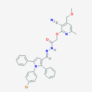 molecular formula C34H28BrN5O3 B415797 N'-[(E)-[1-(4-BROMOPHENYL)-2,5-DIPHENYL-1H-PYRROL-3-YL]METHYLIDENE]-2-{[3-CYANO-4-(METHOXYMETHYL)-6-METHYLPYRIDIN-2-YL]OXY}ACETOHYDRAZIDE 