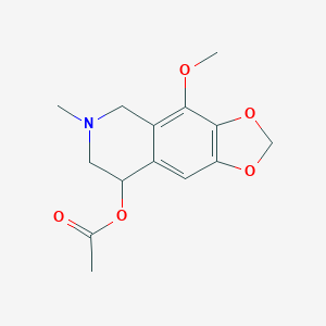 molecular formula C14H17NO5 B041582 (4-Methoxy-6-methyl-7,8-dihydro-5H-[1,3]dioxolo[4,5-g]isoquinolin-8-yl) acetate CAS No. 108434-79-3
