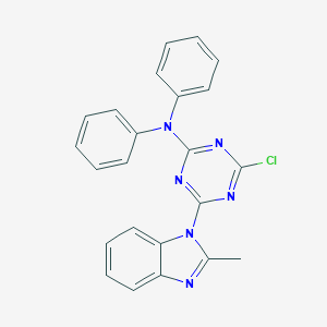 molecular formula C23H17ClN6 B415822 4-chloro-6-(2-methyl-1H-benzimidazol-1-yl)-N,N-diphenyl-1,3,5-triazin-2-amine CAS No. 331753-86-7