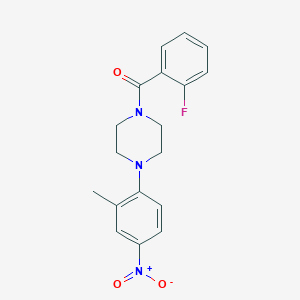 molecular formula C18H18FN3O3 B4158285 1-(2-fluorobenzoyl)-4-(2-methyl-4-nitrophenyl)piperazine 