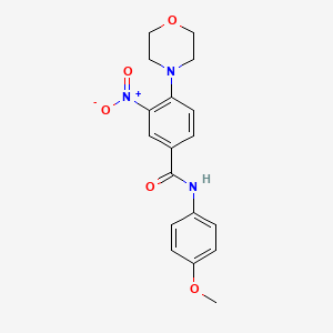 molecular formula C18H19N3O5 B4158312 N-(4-methoxyphenyl)-4-(4-morpholinyl)-3-nitrobenzamide 