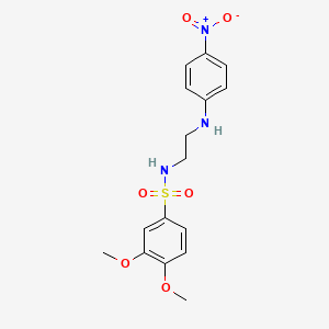 molecular formula C16H19N3O6S B4158319 3,4-dimethoxy-N-{2-[(4-nitrophenyl)amino]ethyl}benzenesulfonamide 